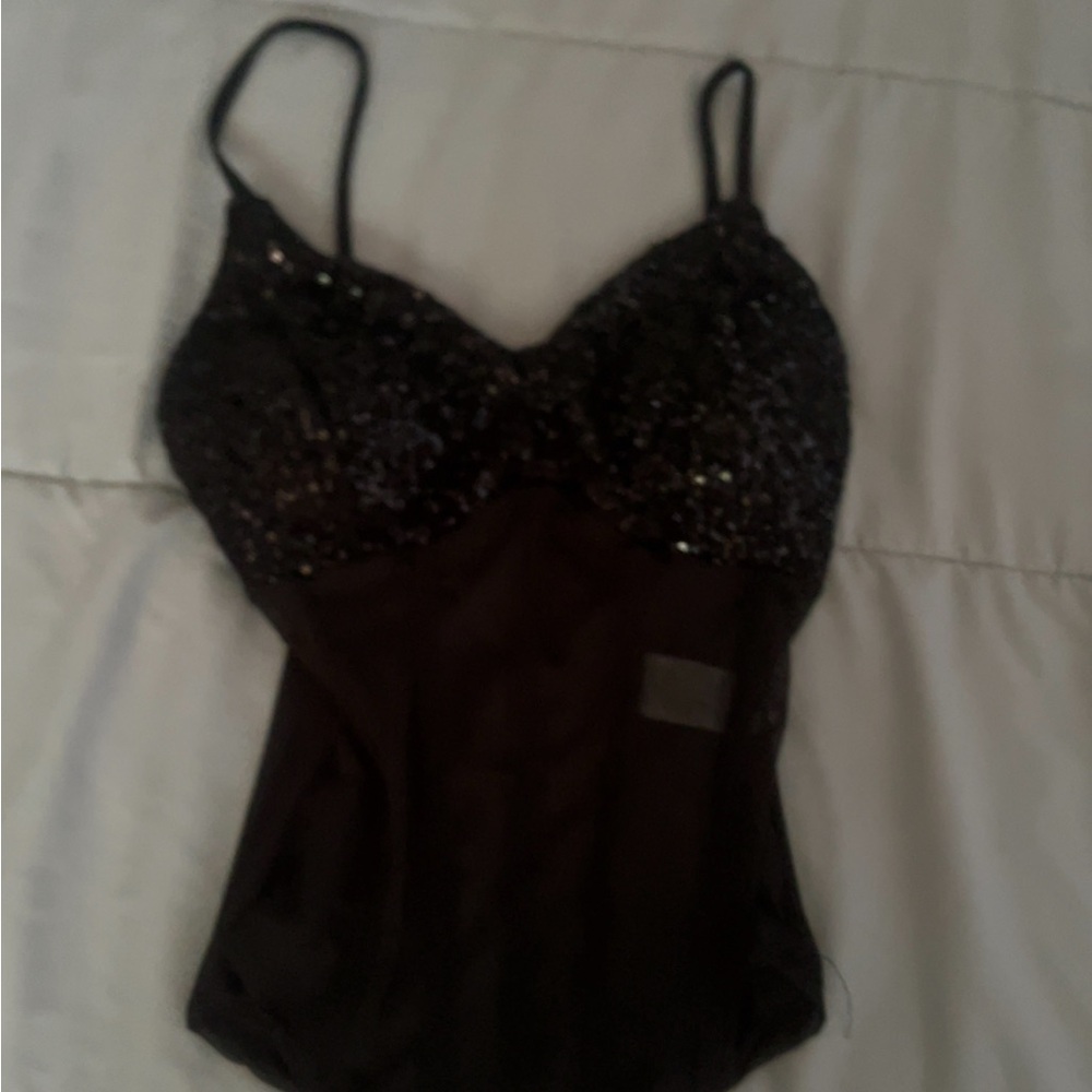Black Sequin Tank Top